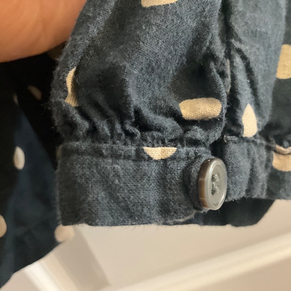 Dark navy Polk dots oversized button shirt M - Picture 7 of 9